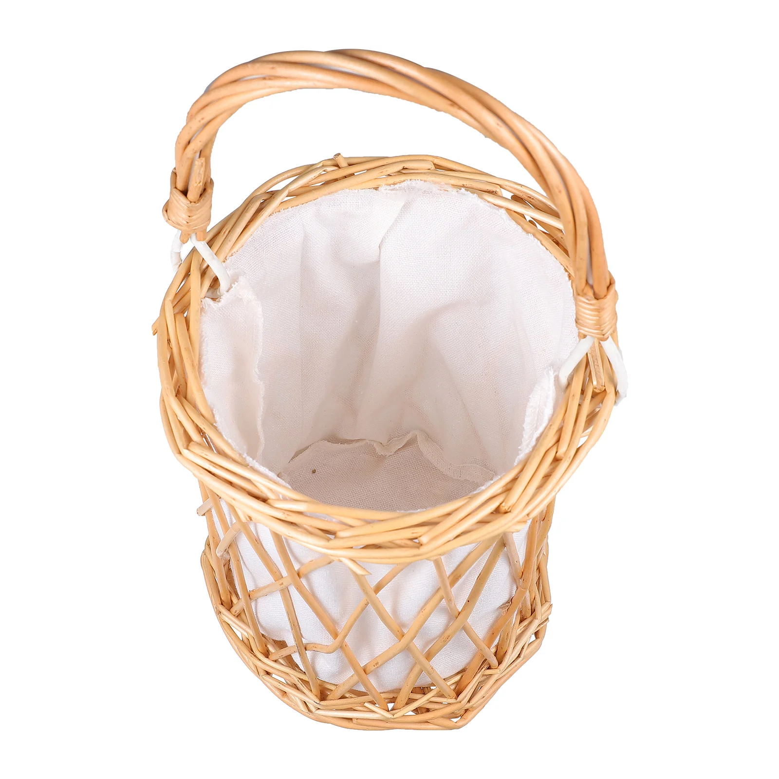 

Handheld Rattan Flower Basket Natural Rustic Woven Storage Bin For Plant Arrangement Decor Vegetable Organizer Container