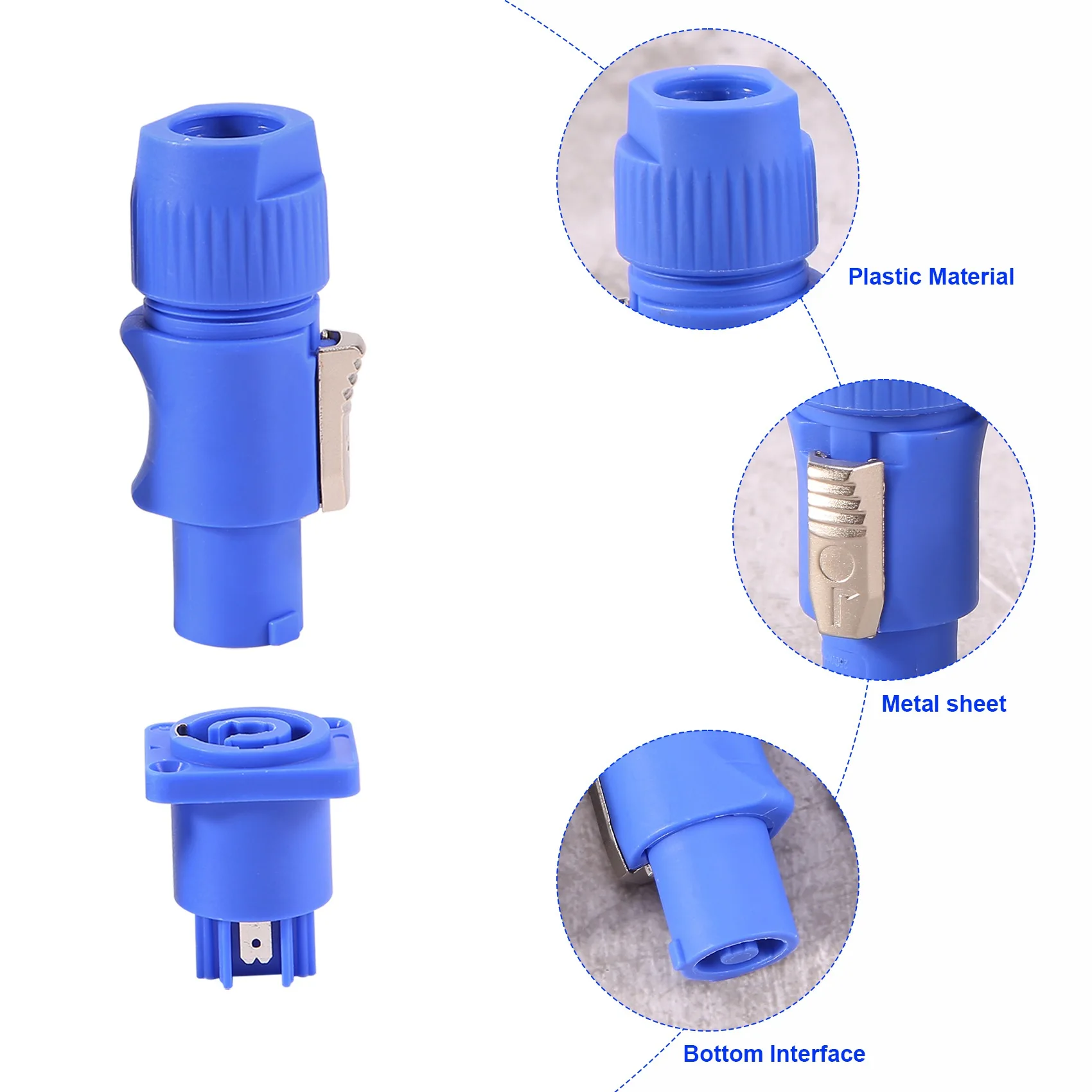 Imagem -06 - Powercon-chassis Plug Painel Adaptador tipo a Nac3fca Nac3mpa1 10 Set