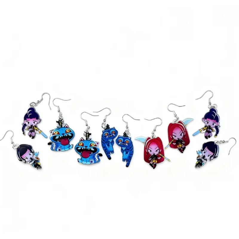 

Punk K-Pop Demon Hunters Acrylic Earrings for Women Mira Rumi Zoey Derpy Tiger Design Pendant Ear Accessory Fans Gift