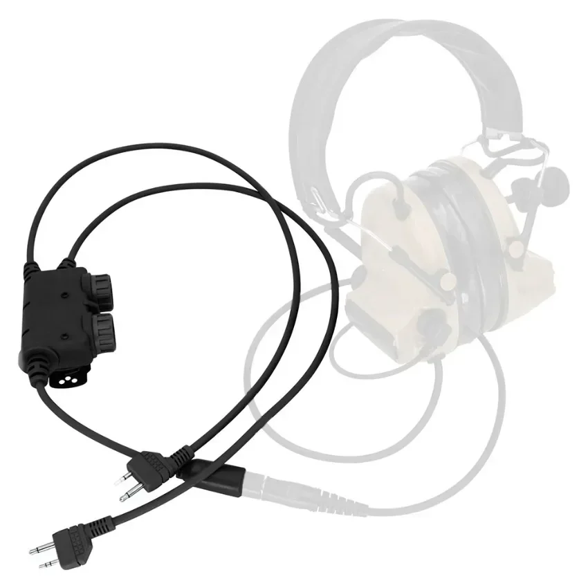 Compatible with PELTOCOMTA/ MSASORDIN Airsoft Tactical Headset Military RACDual Channel PTT Adapter Shooting headphone