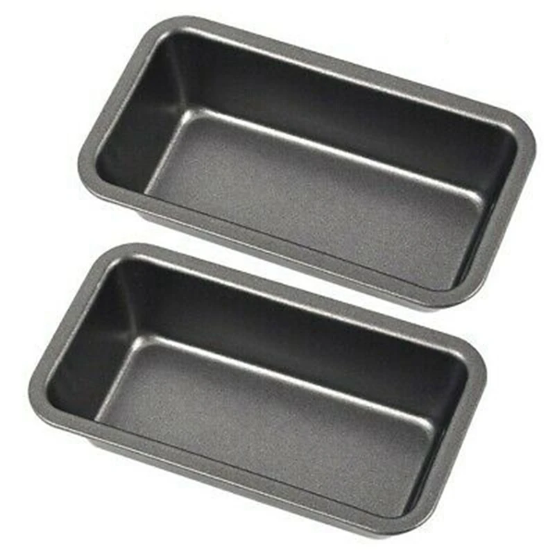 2Pcs Bread Pans For Baking Nonstick Carbon Steel Loaf Pan Tray Toast Mold Cake Loaf Pastry Toast Box Baking Pan Bakeware