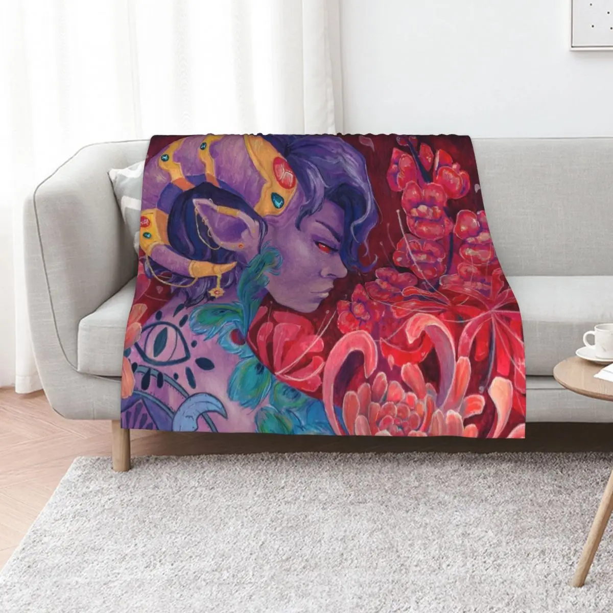 

Mollymauk Tealeaf - Eyes Never Shut Throw Blanket Hairy blankets and throws Extra Large Throw Designers Blankets