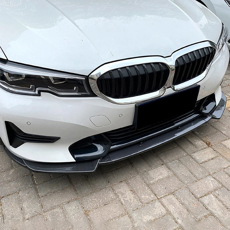 Frontschürze Lip Spoiler Splitter Für BMW 3 Serie G20 G21 320i 325i 2019 ~ 2022 2021 Auto Frontschürze Spoiler lip Unteren Splitter – Detail 4