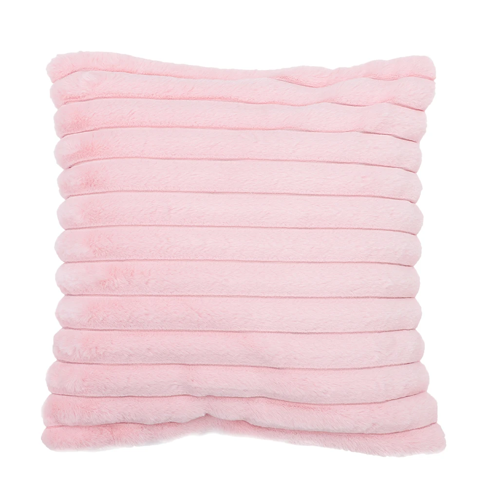 

Striped Throw Pillow 45X45Cm Soft Cushion Cuddly Decorative Pillow For Sofa Bed Home Car Rabbit Look Square Cushion
