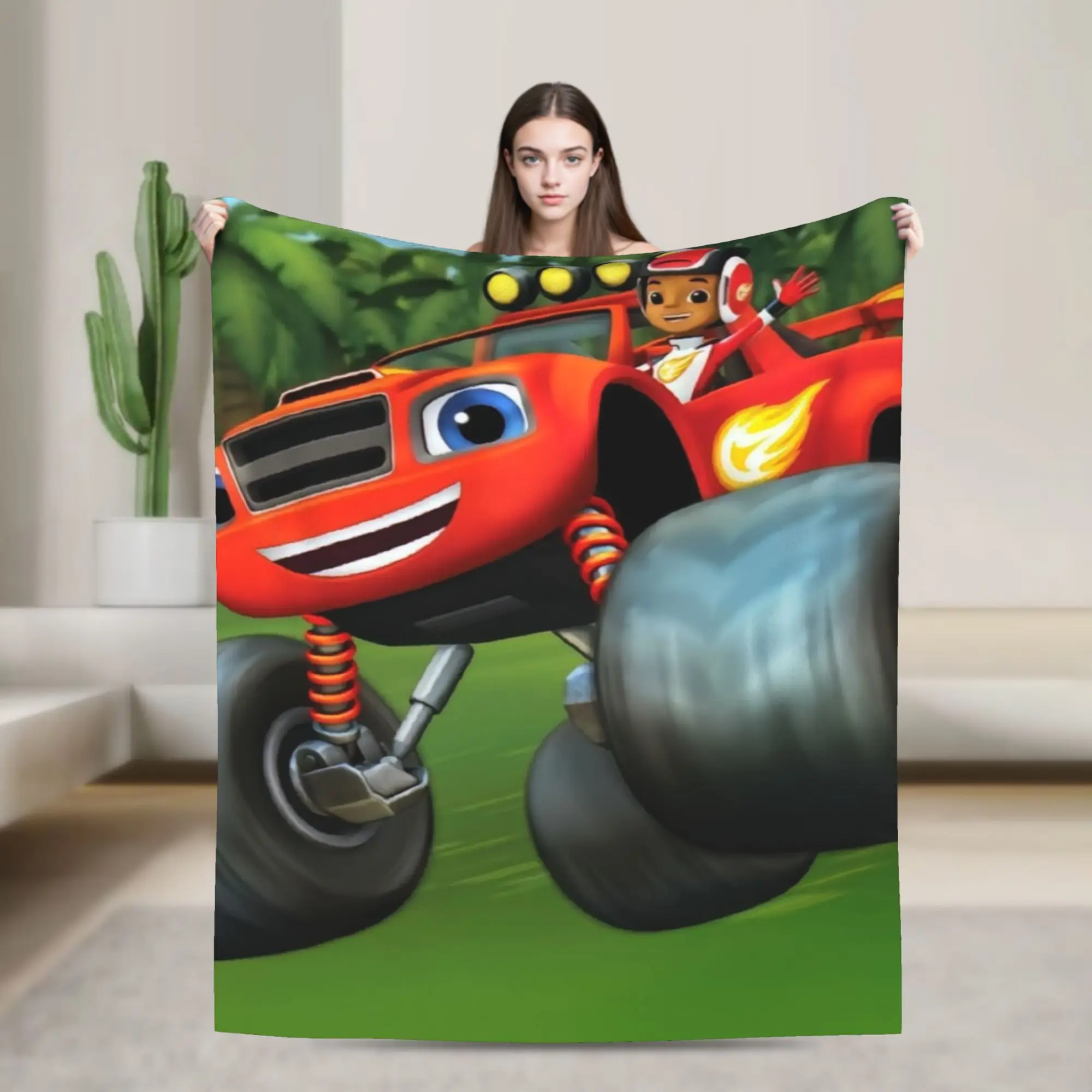 Blaze and the Monster M-Machines  Blanket  Super Soft Fashion Plush Bedding Throws For Travel Office Flannel Bedspread Bed Cover