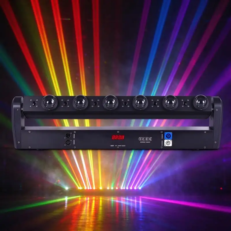 New Product: 6-eye Red Laser + 6-eye Full-color RGB Large Beam Light, DMX512, RGB Full-color, for Bars and Entertainment Venues