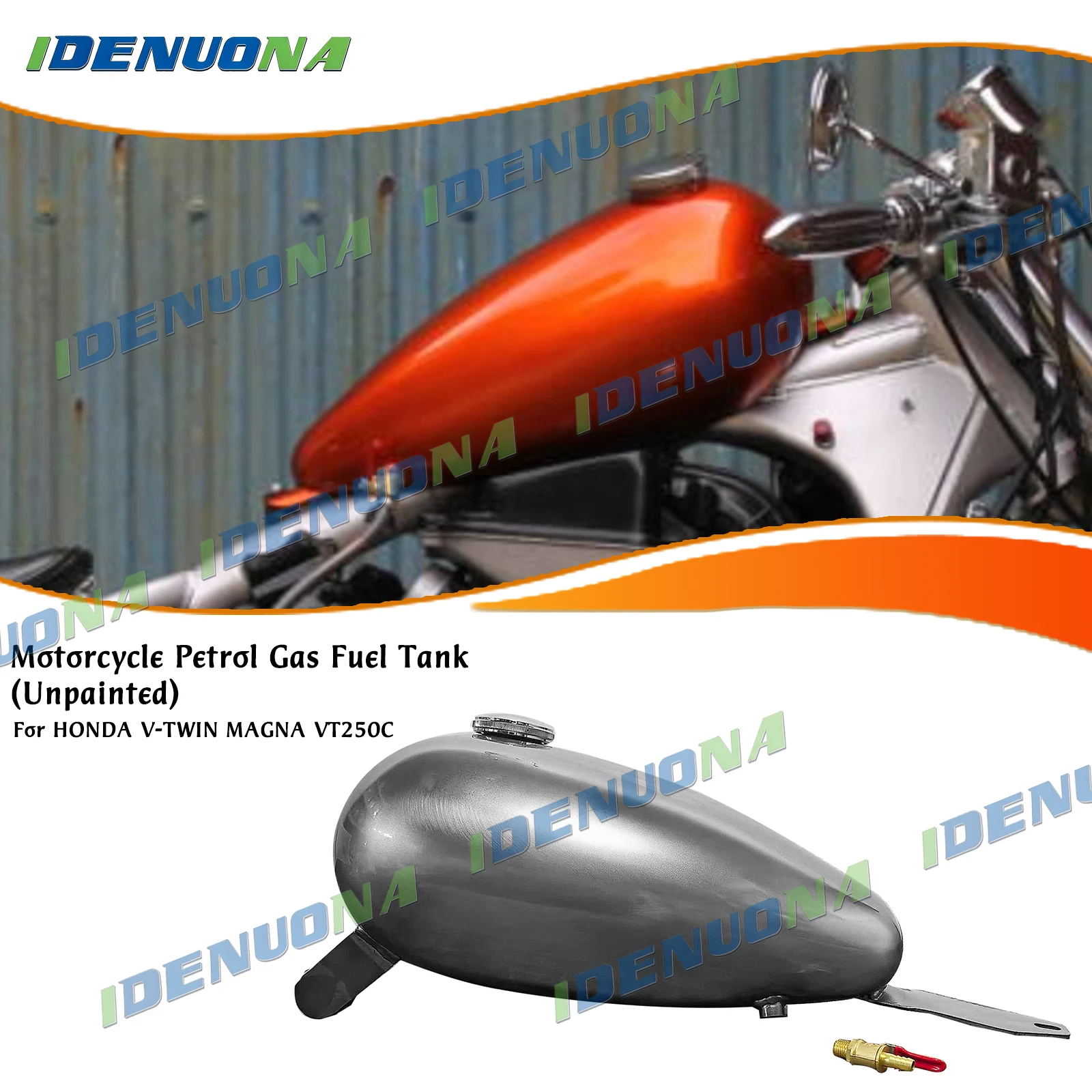 Motorbike 8 L Petrol Gas Fuel Tank Oil Can with Cap For HONDA V-TWIN MAGNA VT250C