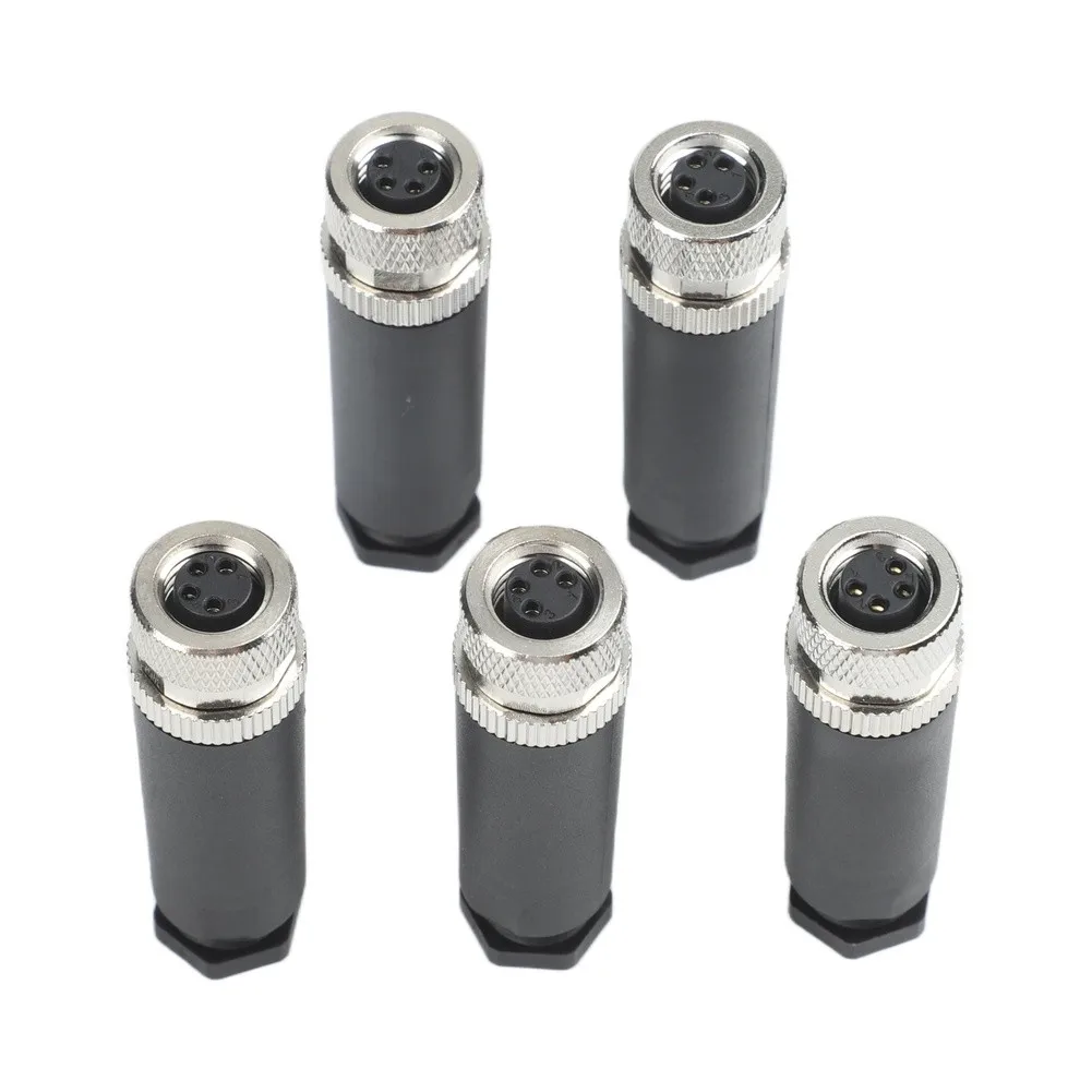 5pcs M8 3-4 Pin Female Aviation Connectors Suitable For Industrial Applications For Test Measurement Tool Accessory