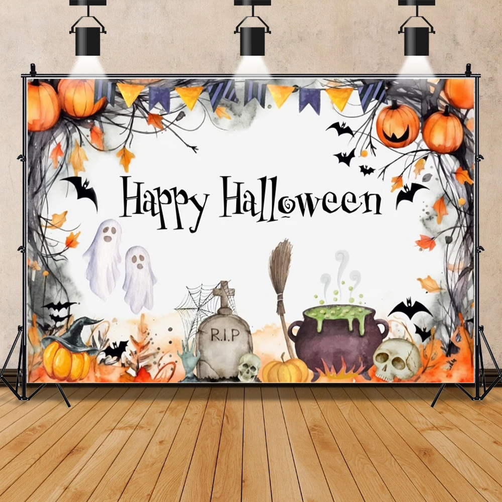 만화 할로윈 사진 배경 호박 달 사진 배경, 해피 할로윈 파티 사진 스튜디오 소품