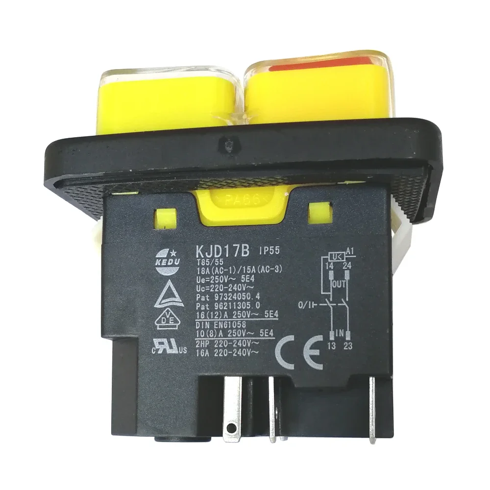 مفاتيح كهرومغناطيسية مقاومة للماء KEDU مفتاح الضغط الصناعي KJD17B 5Pins 16A