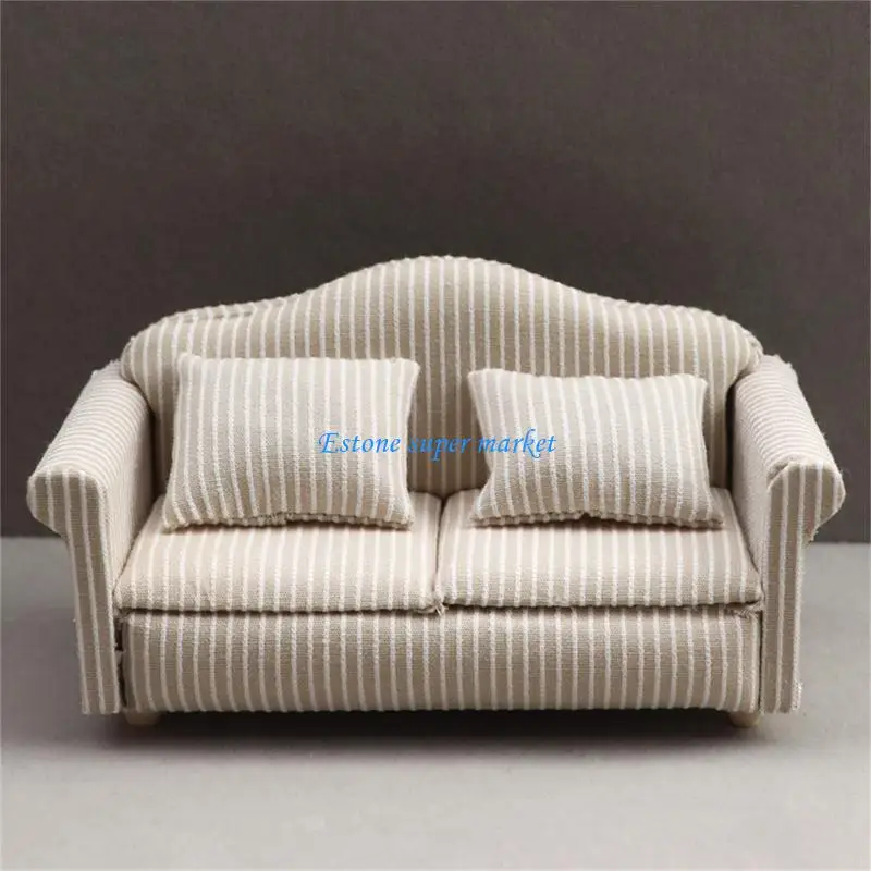 

090B Realistic Loveseat Sofa Bedroom Furniture Play Doll House Decoration