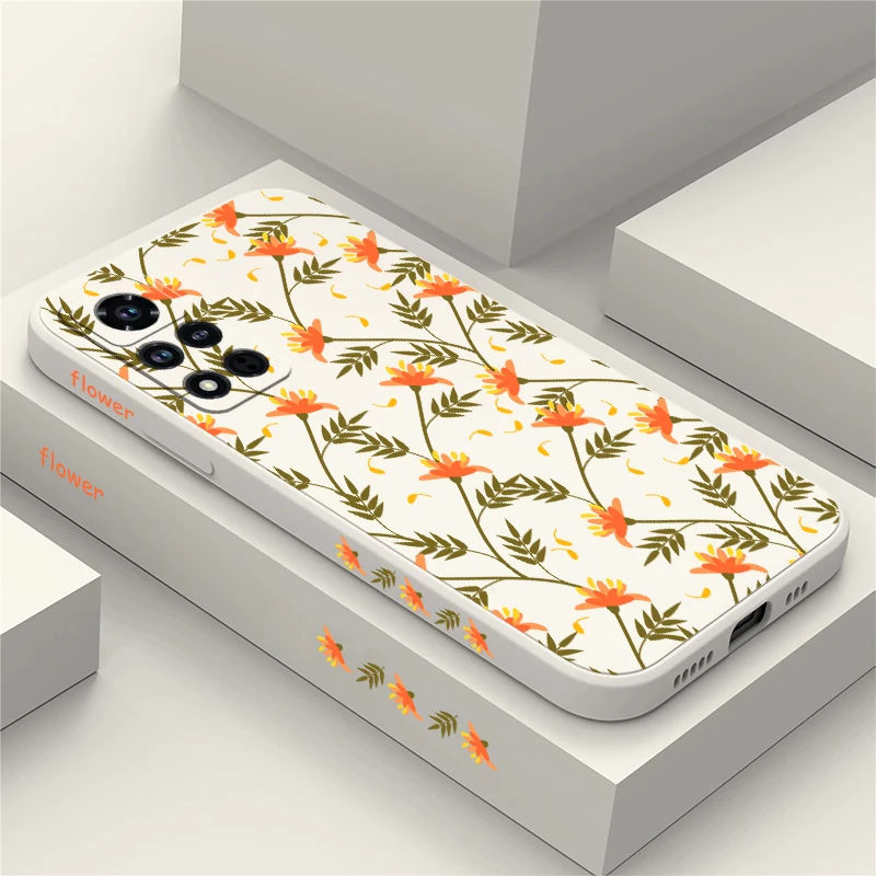 Custodia per telefono antiurto per Huawei Honor X60 Pro X9C X9B X7B X9A Magic 7 Lite 400 Lite 50 SE Cover con stampa floreale in silicone opaco