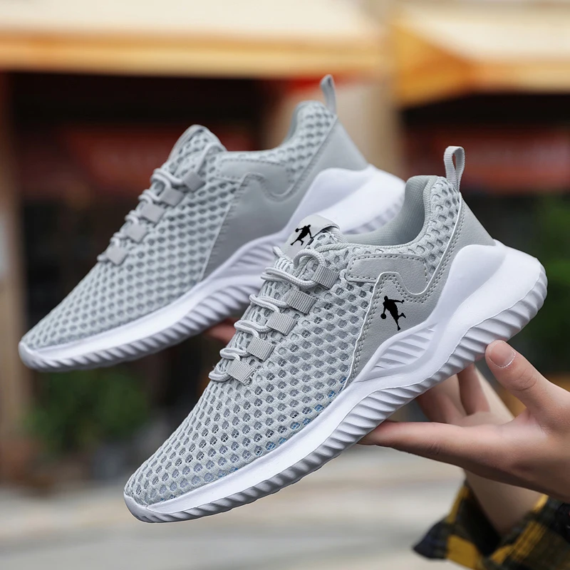 

New Men Sneakers Lightwhite Breathable Running Shoes for Men Mesh Summer Lace-Up Outdoor Walking Shoe Zapatillas De Deporte