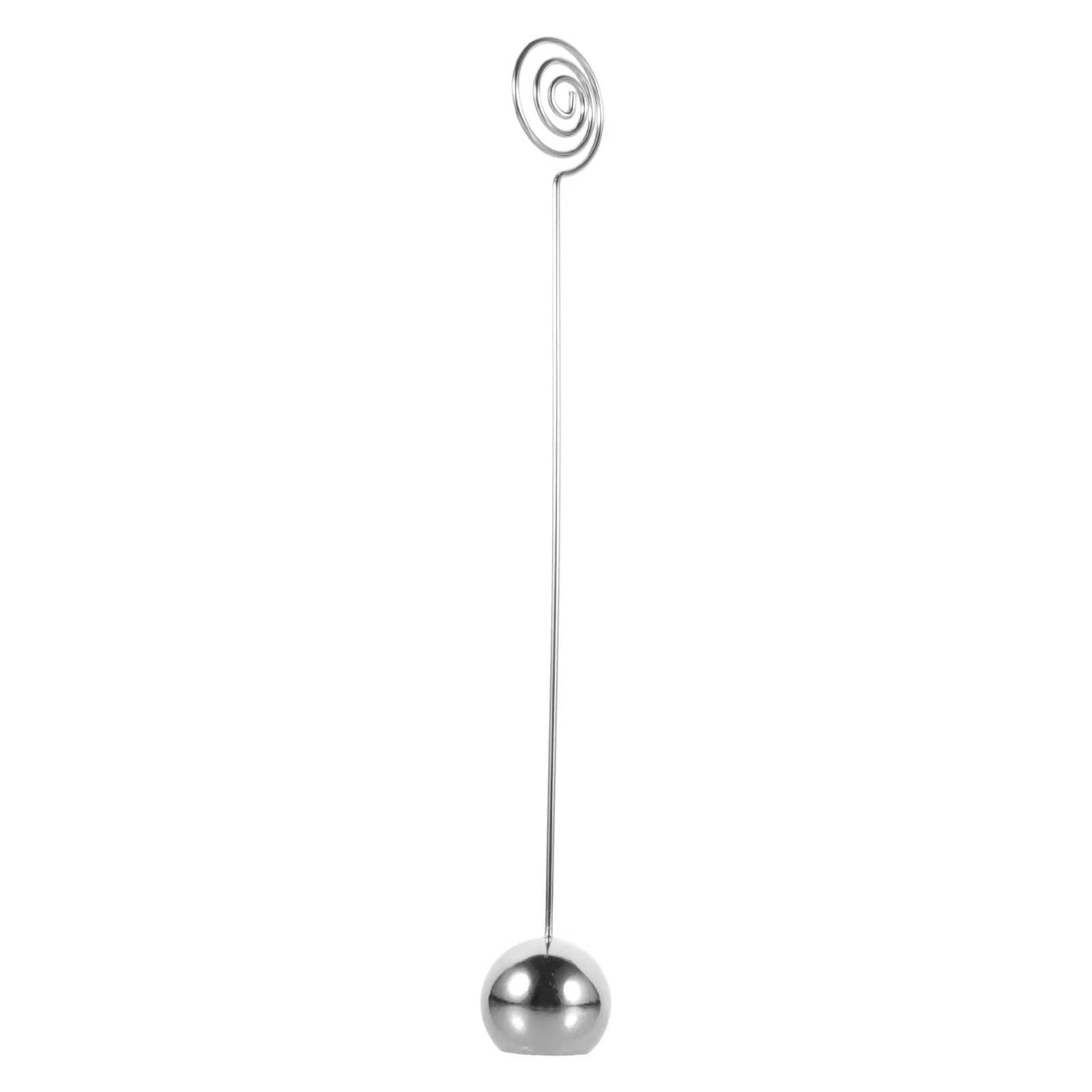 

Stainless Steel Memo Clip Number Holders Spherical Base Note Photo Holder Desk Accessories Silver Color Simple Design Table