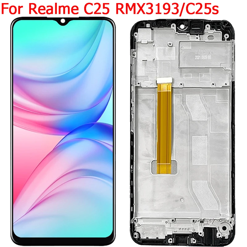 For Oppo Realme C25 C25s Display LCD Screen With Frame 6.5