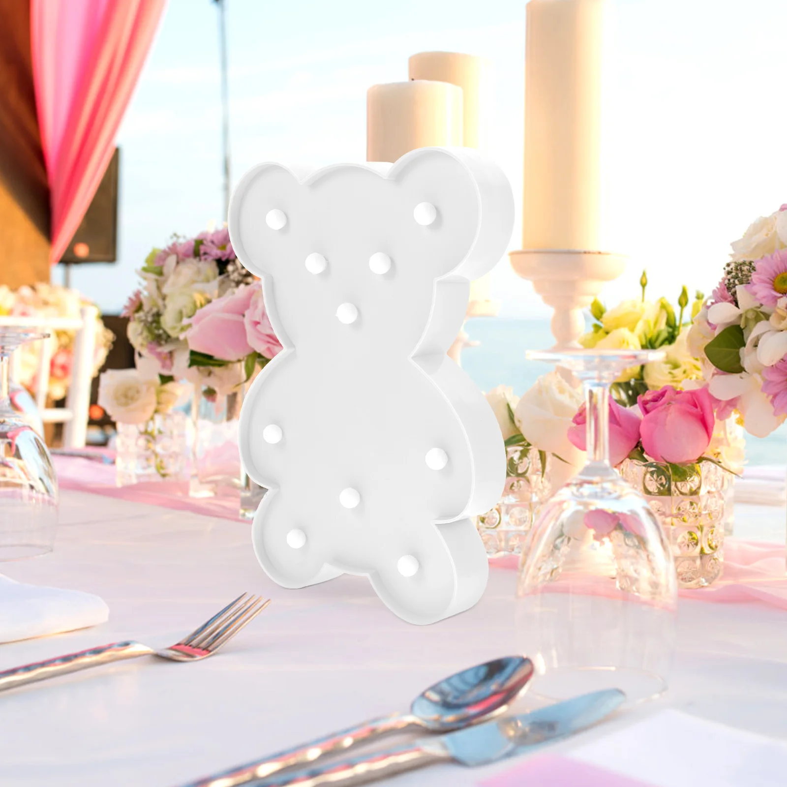 

Bear Shaped PVC LED Night Light Lamp for Kids Bedroom Decorative Cute Animal Lights Gentle Glow Small Night Lamp