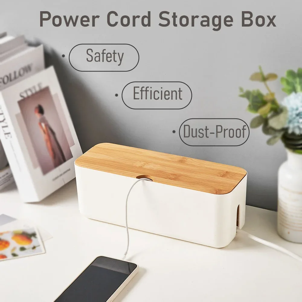 

Cable Management Box Stylish Power Cord Organizer Safe Eco-Friendly Power Cord Hide Box Keep Power Cords Neat and Tidy for Home