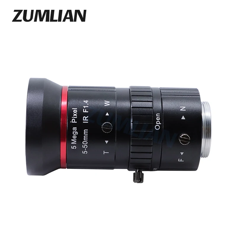 ZUMLIAN 5-50mm Varifocal CCTV Focus Lens 5MP 1/2.7 Inch Aperture F1.4 Manual Iris CS-Mount Camera Accessories Video Surveillance