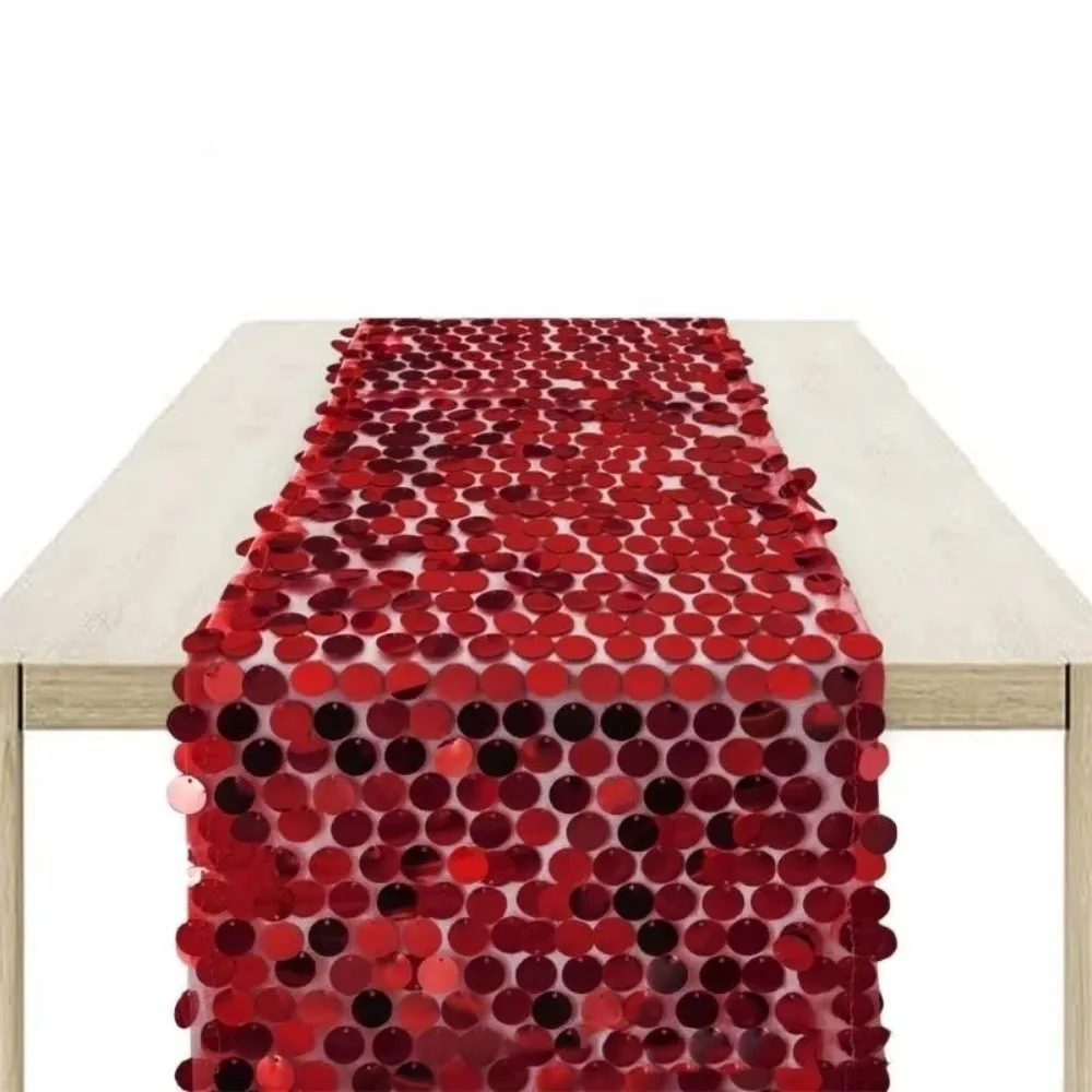 Fish Scale Sequins Table Runner Luxurious Sparkling Sequin Tablecloth Long 30x274cm Glitters Table Cover Kitchen Dining Table