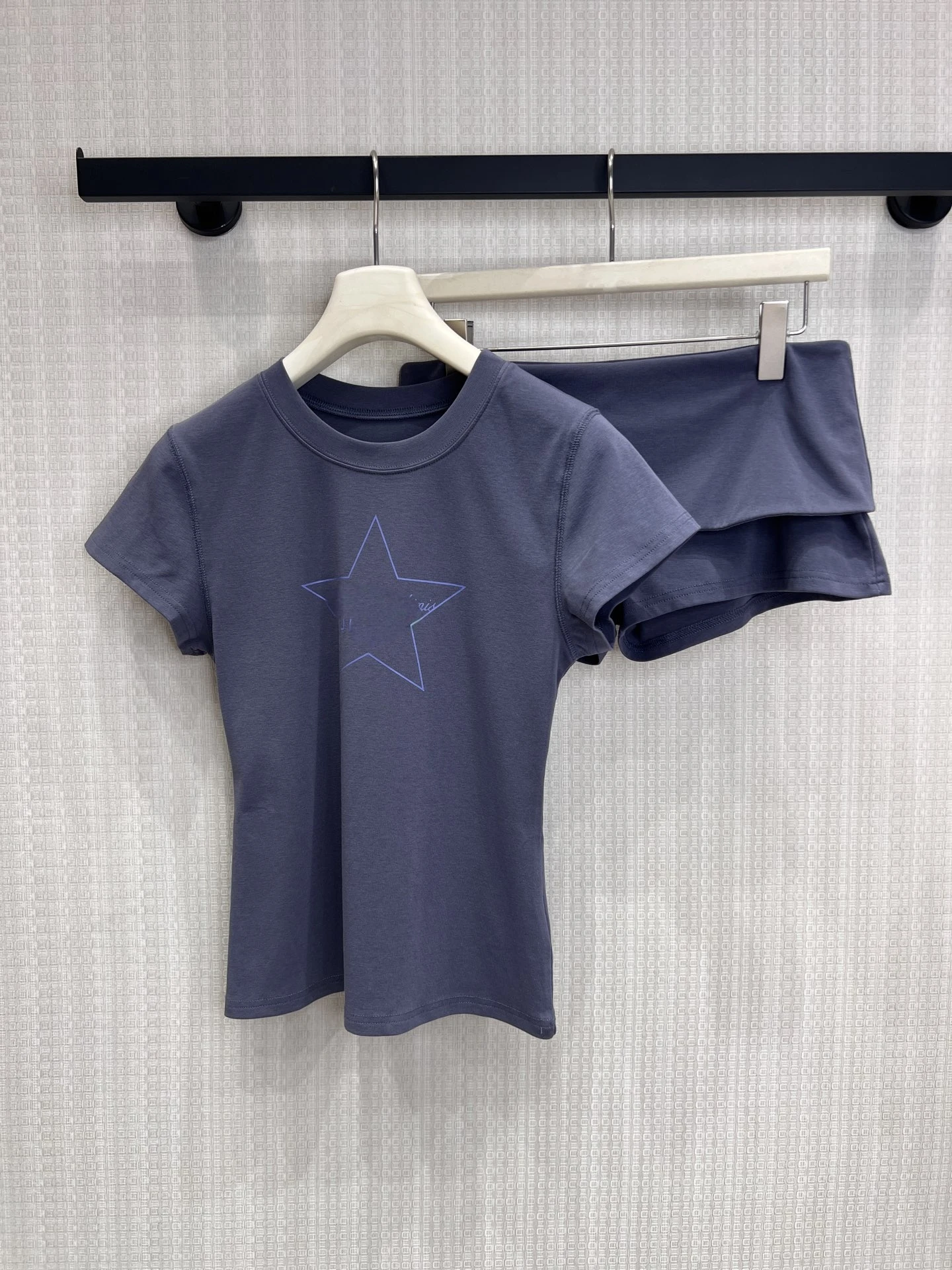 

Women's Short Sleeve T-Shirt Low Waist Pants Set Star Print Slim Fit Casual Wear Breathable Summer Fashion Outfit