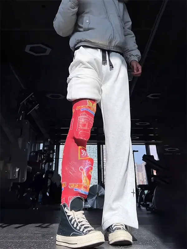 

Мужские зимние брюки с эффектом похудения, с принтом звезд, широкие, с изогнутым кроем, из плотной ткани, свободного кроя, молодежные, модные