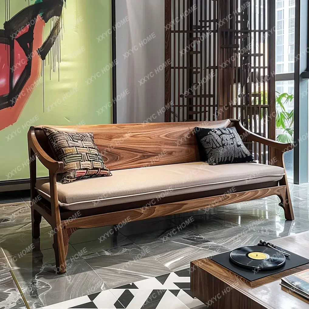 AA Black Walnut Ash Wood Zen Arhat Bed Homestay Office Villa Reception Beauty Concubine Bed