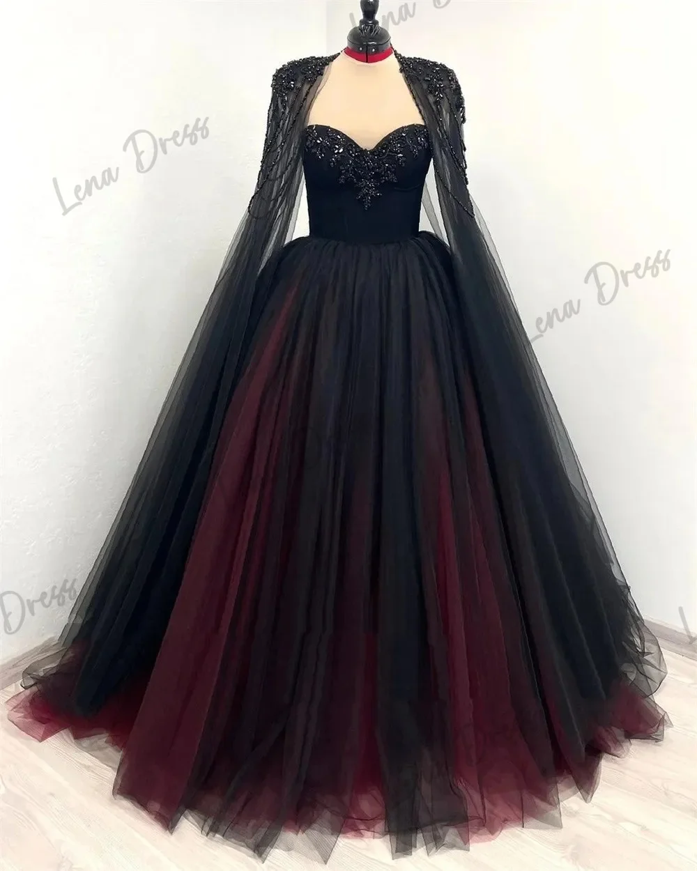 Lena Line A Evening Dresses Woman Elegant Chic Dress Es Shawl Elegant Formal Dresses for Women Sweetheart Beaded Lace Ball Gowns