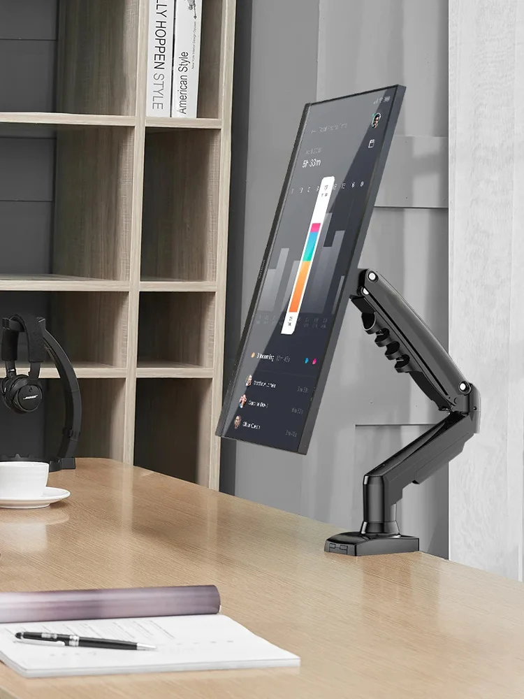 D-MOUNT K80 메탈 17-30인치 모니터 데스크탑 스탠드 마운트 가스 스프링 암 풀 모션 회전 클램프 그로멧 2-9KG