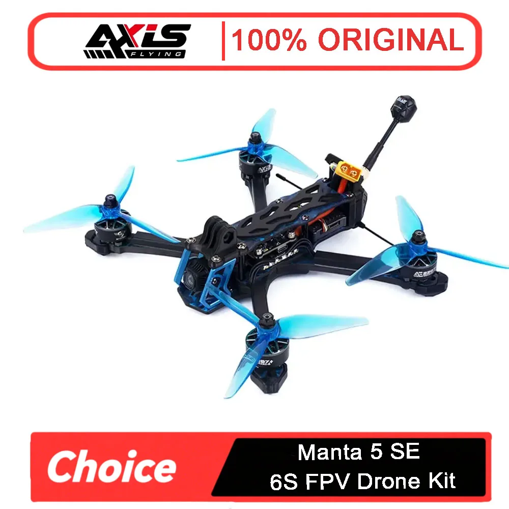 

Axisflying Manta 5 SE 6S FPV Drone Kit - Analog/O4 Lite VTX GPS AE227-1960KV Motor for Cinematic Freestyle