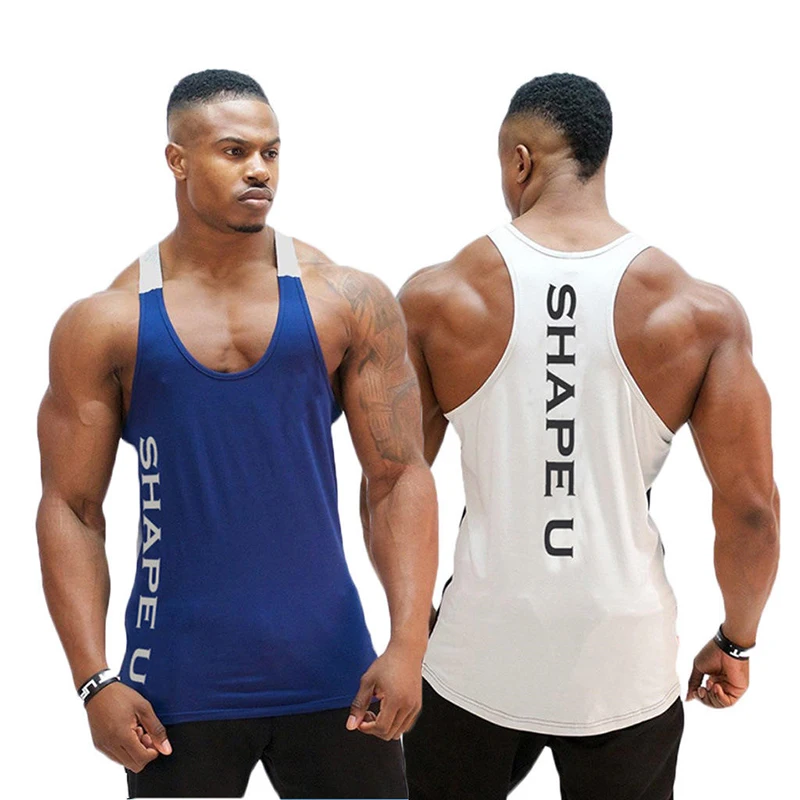 2024 New Men\'s Vest Printed Letters Summer Casual Breathable Sports Fitness Vest Oversized Men\'s Top Y2K Style Gym Running Vest