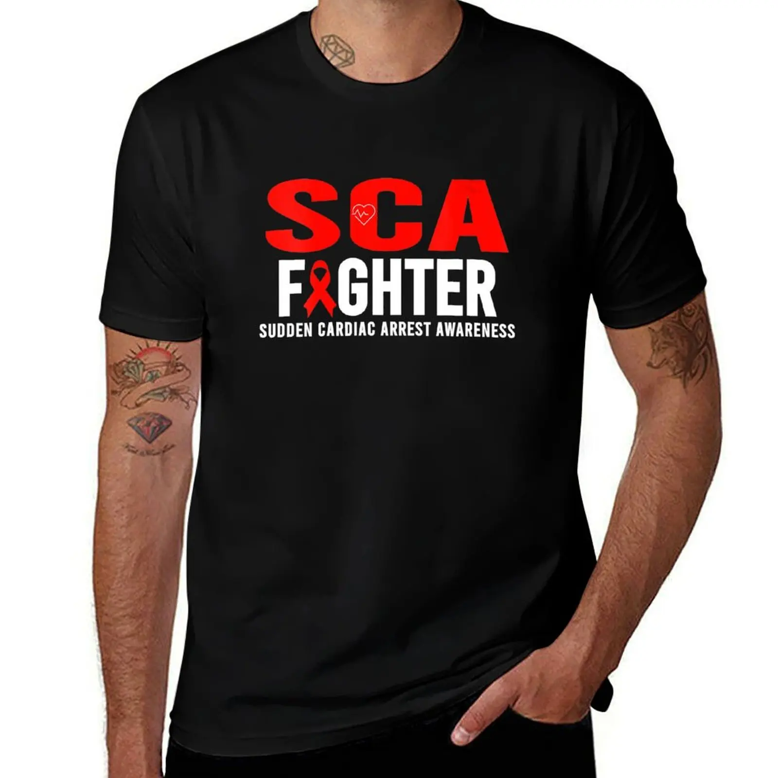 Womens SCA Awareness Fighter - Sudden Cardiac Arrest Awareness T-Shirt Big Size Simple T-Shirt