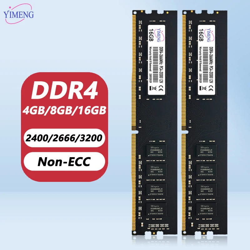 DDR4 4GB 8GB 16GB ذاكرة عشوائية لسطح المكتب Ram 2133 2400 2666 3200Mhz 288Pin PC4 17000 19200 21300 25600 1.2V غير ECC DIMM ذاكرة الوصول العشوائي