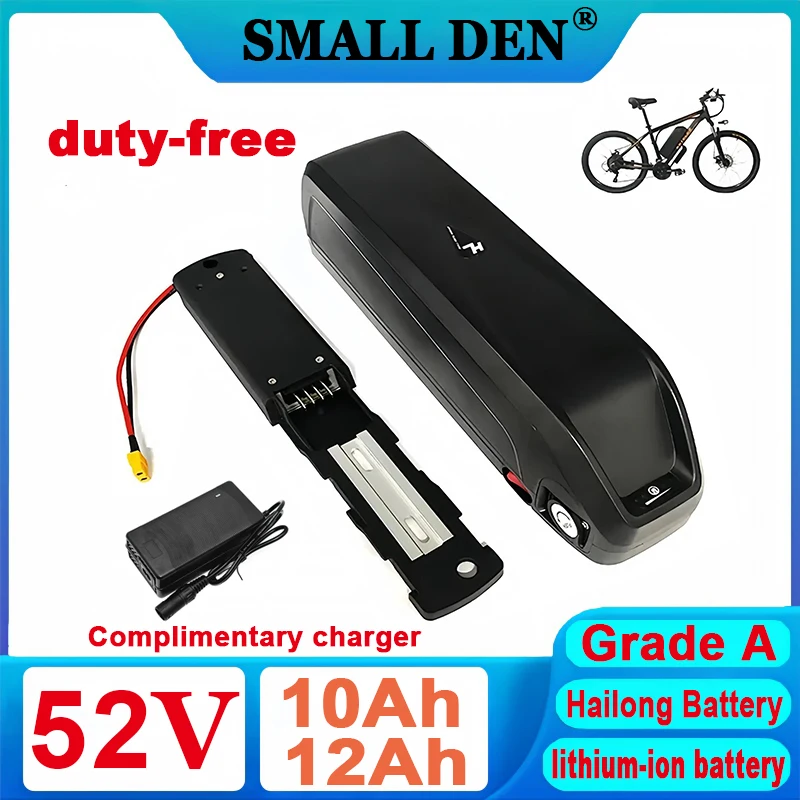 A-class Hailong E Bike Battery 52V 10Ah 12Ah Mountain Bicycle 18650 Electric Bateria Pack for Bafang 1500W 1000W 750W 500W 250W