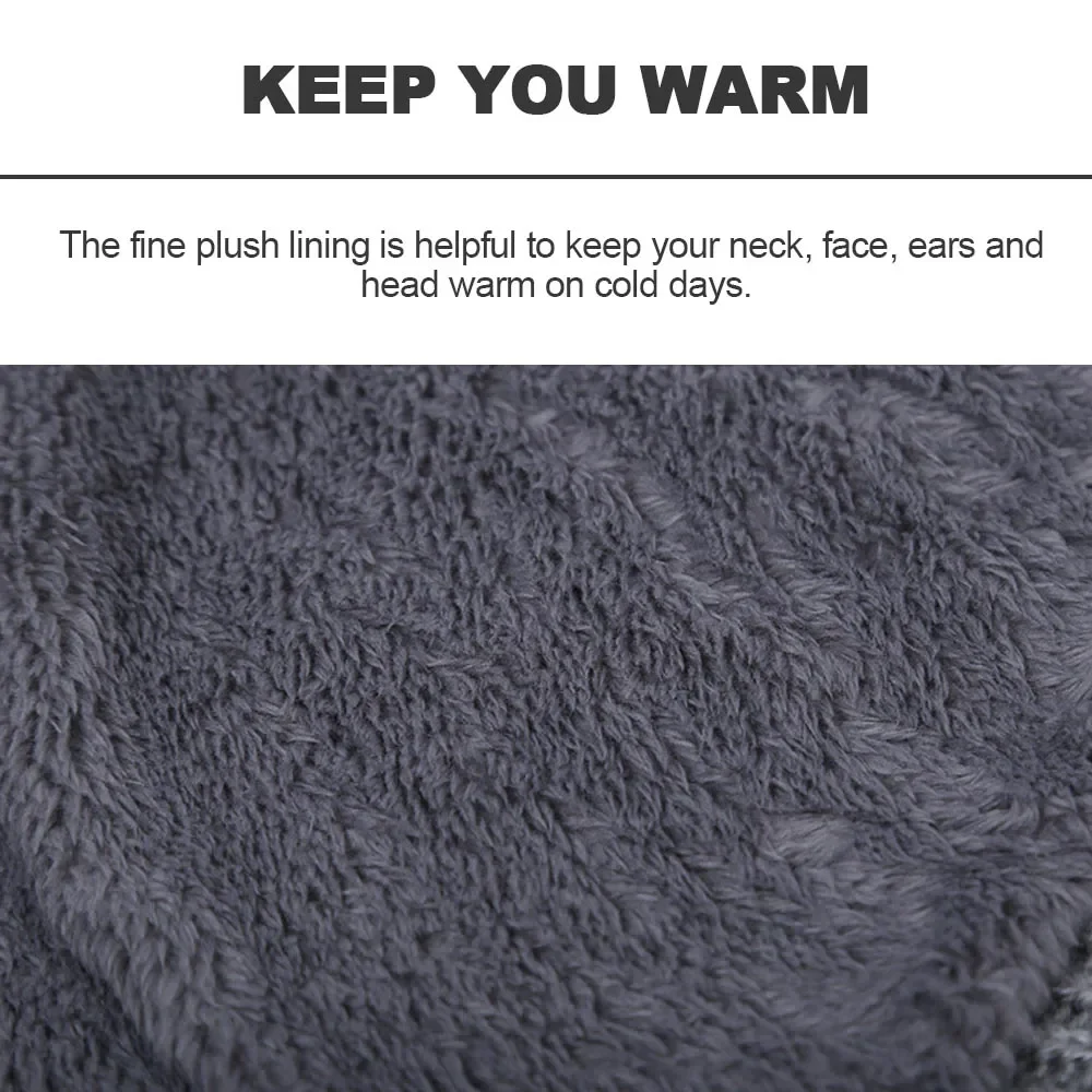 1Pc Winter Knitted Scarf Soft Thicken Warm Plush Neck Warmer For Men Women Collar Circle Scarf