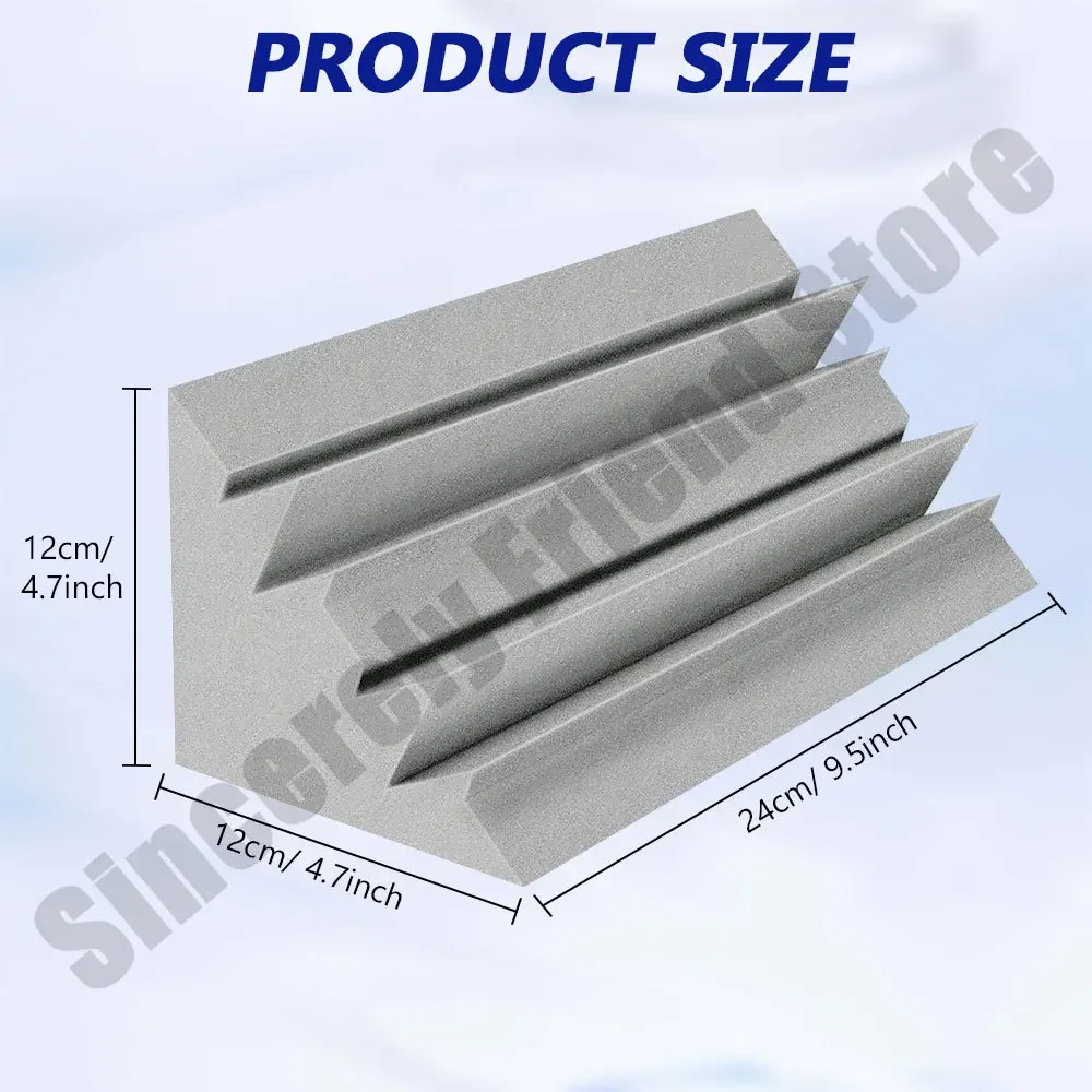 12/24pcs 12x12x24cm Studio Acoustic Foam Bevel Bass Traps High Density Soundproof Insulation Wall Corner Panel Sound Absorption