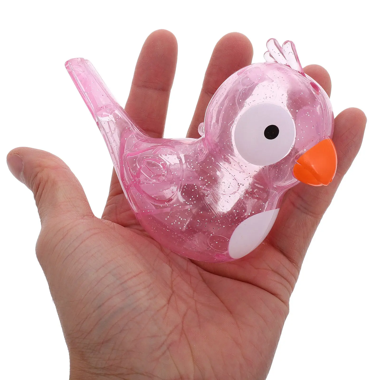 Kids Water Bird Whistle Musical Toy Transparent Cartoon Shape Portable Bath Party Favor