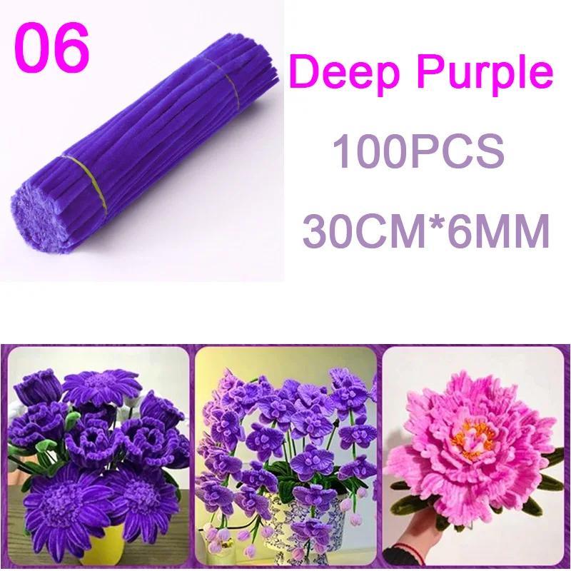 Kleurrijke Chenille-stengels, pijpenragers, pluche, glitterstengels, draadstokjes, DIY-pijpenragers, haarbloemen, handgemaakt knutselcadeau