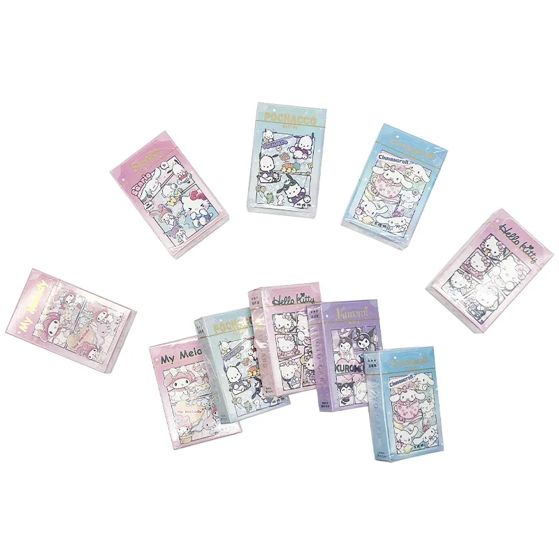 MINISO 50pcs Japanese Anime Sanrio Card Laser Photo Card Kuromi Melody Cinnamoroll Pachacco kawaii Decoration Cartoon Card Gift