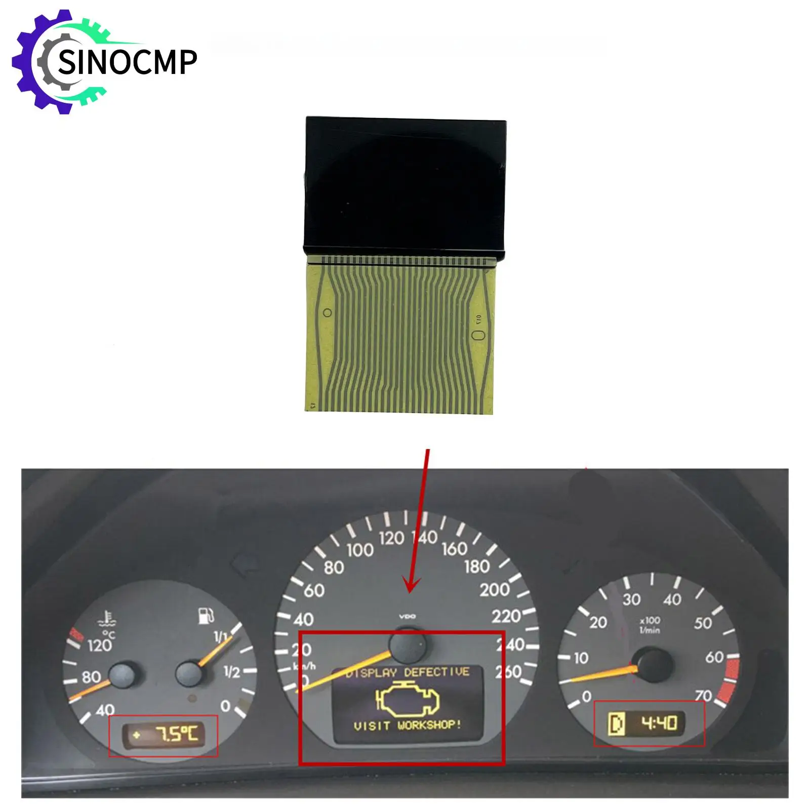 

LCD Display Dashboard Middle Screen for Mercedes Benz C class W202 E Class W210 CLK SLK Class W208 R170 Car Instrument Cluster