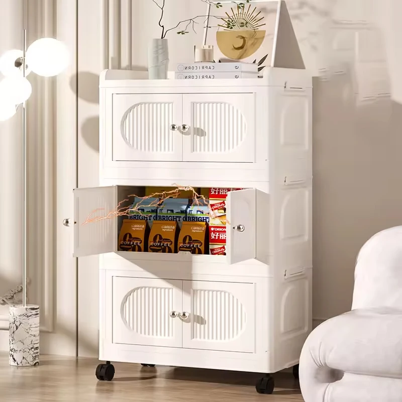 #Foldable Stackable Bedroom Wardrobe Wheels Contemporary Plastic Nightstand Living Room Apartment Furniture Eco-Friendly Storage
