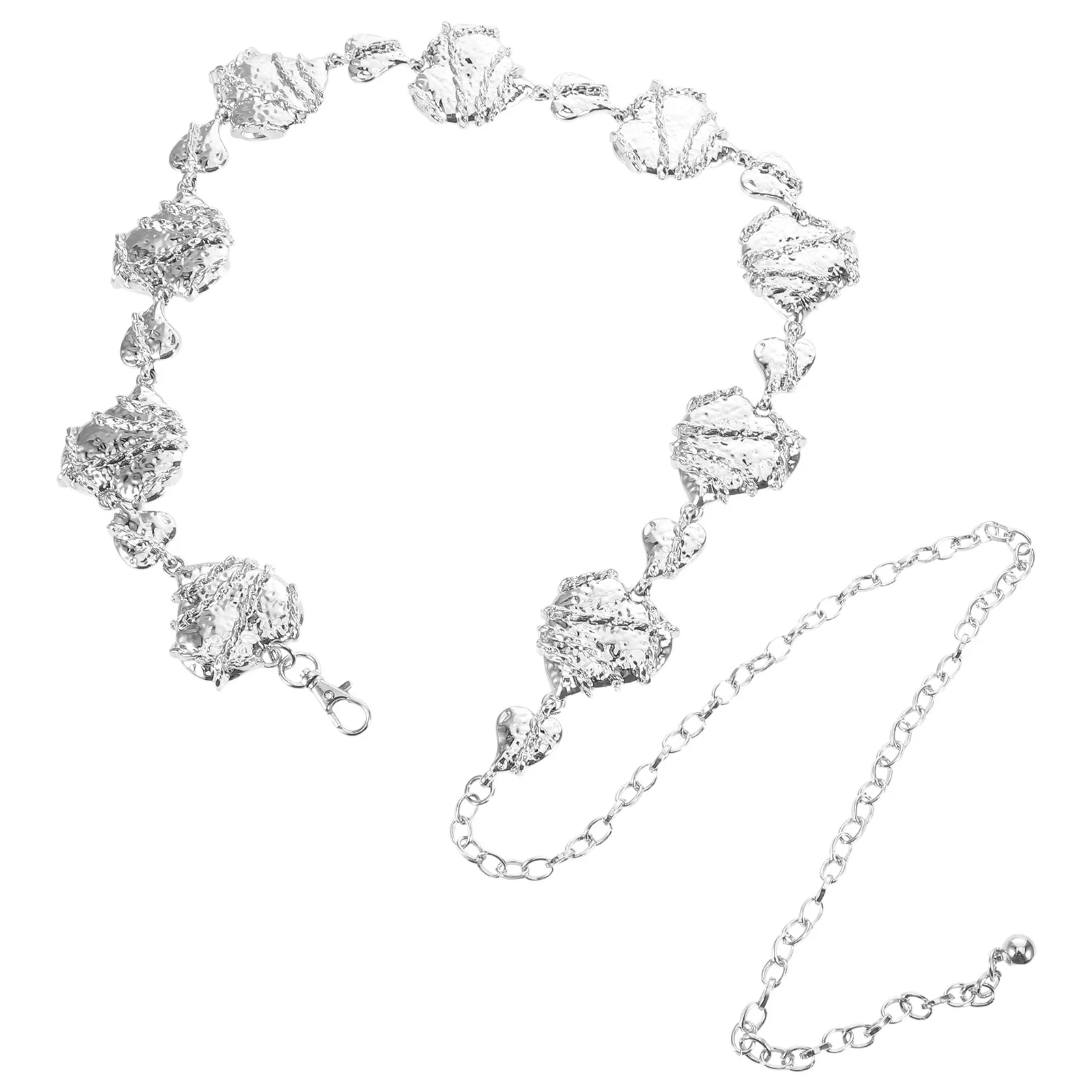 

Heart Waist Chain: Adjustable Metal Belly Chain For Women Fashion Body Jewelry Party Date Summer Outfit Decorative Belt