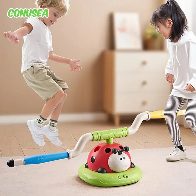 Kids Sports Toy 5/3/2 In1 Skipping Rope Toss Rings Game Stomping Launch Launcher Jumping Indoor Outdoor Sensory Training