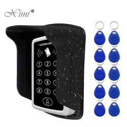 RFID Keypad Keyboard Access Control System Waterproof Cover Outdoor 10pcs EM4100/TK4100 Keyfobs Door Opener for Home Lock System