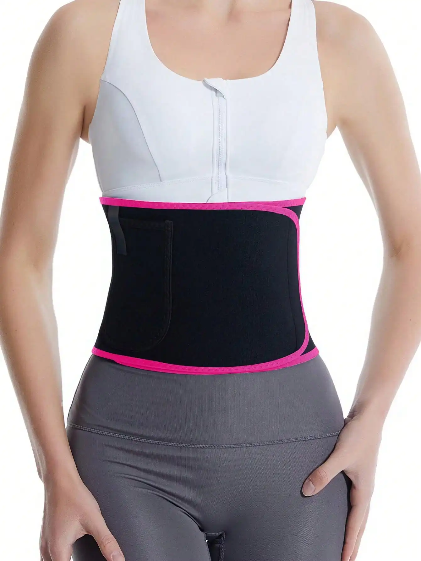 1 Piece Silver Ion Abdominal Control Belt, Waist Trimmer, Women's Slimming Belt with Phone Pocket