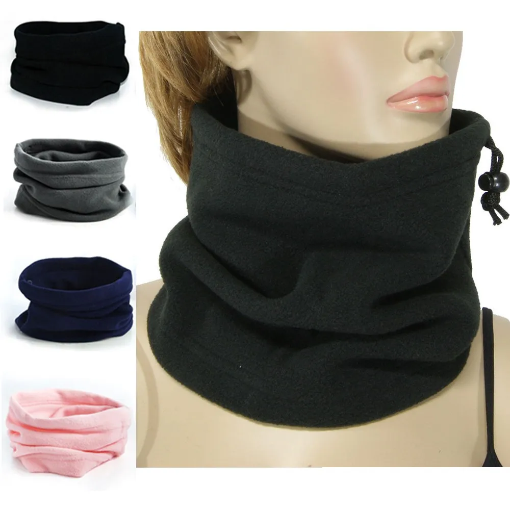 

Mens Hood Fleece Neck Warmer Ski Snood Scarf Face Mask Beanie Hat