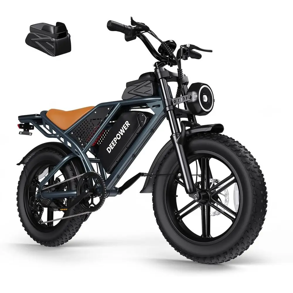 

Electric Bike or Adults,2000W Peak Motor&28MPH Electric Dirt Bike，48V 20AH/35AH/60AH Battery, 70-160 Max Miles,Dual Suspension E
