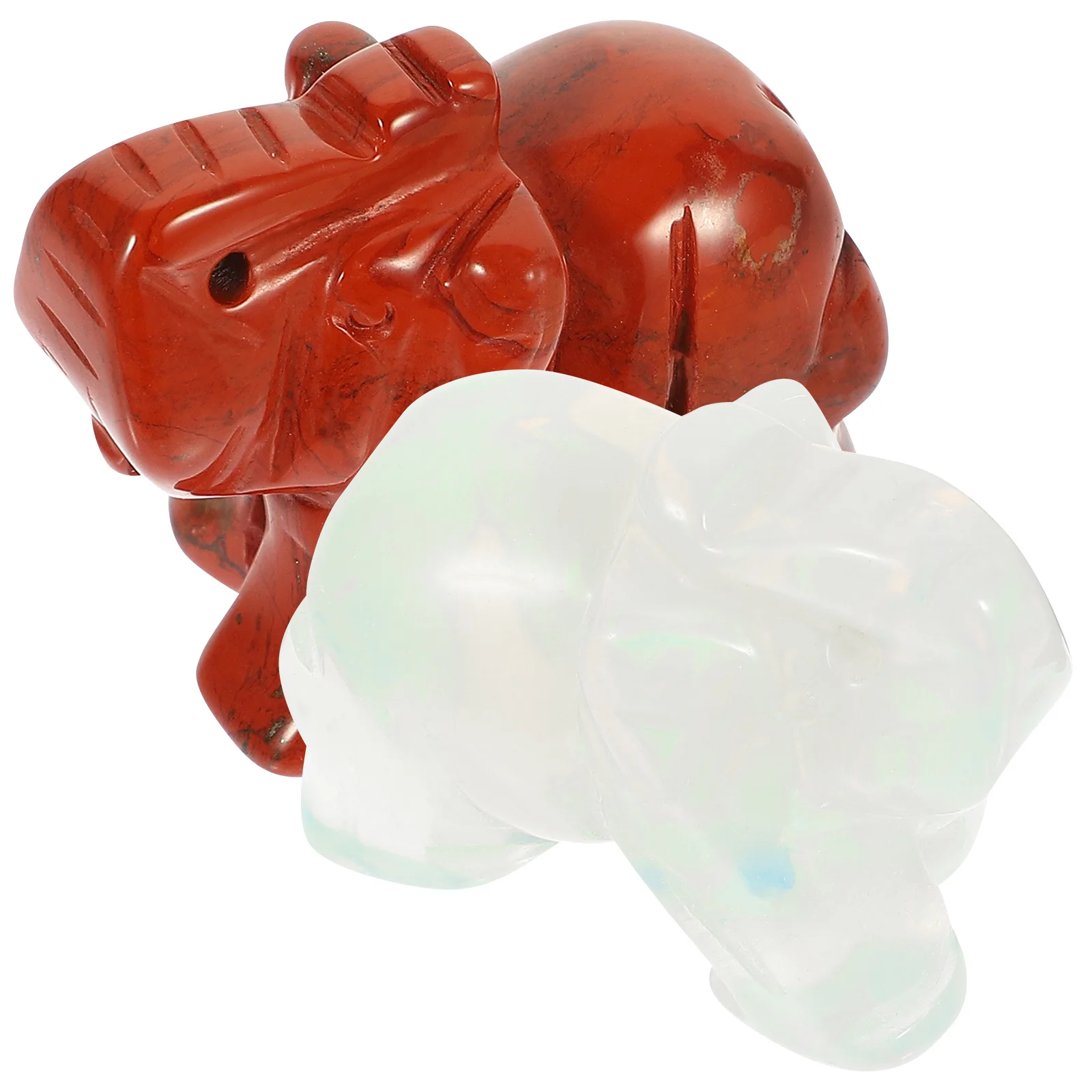 

2Pcs Elephant Statue Elegant Quartz Decoration Compact Desktop Sculpture for Living Room Office Quartz Elephant Sculpture