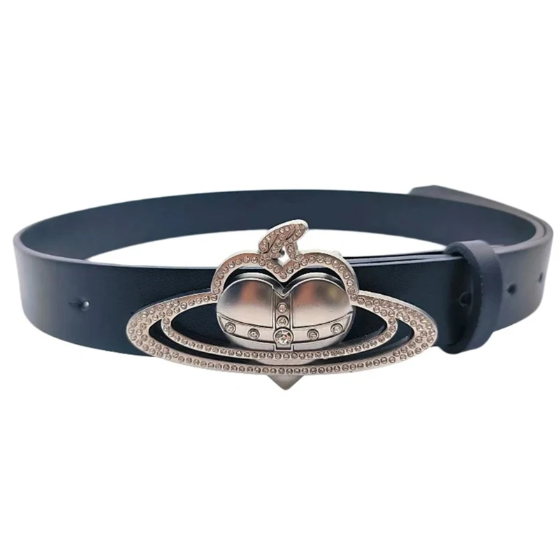 

Lady Belt Elegant Skinny Waist Belt for Dress Belt Studded Rhinestones Buckle