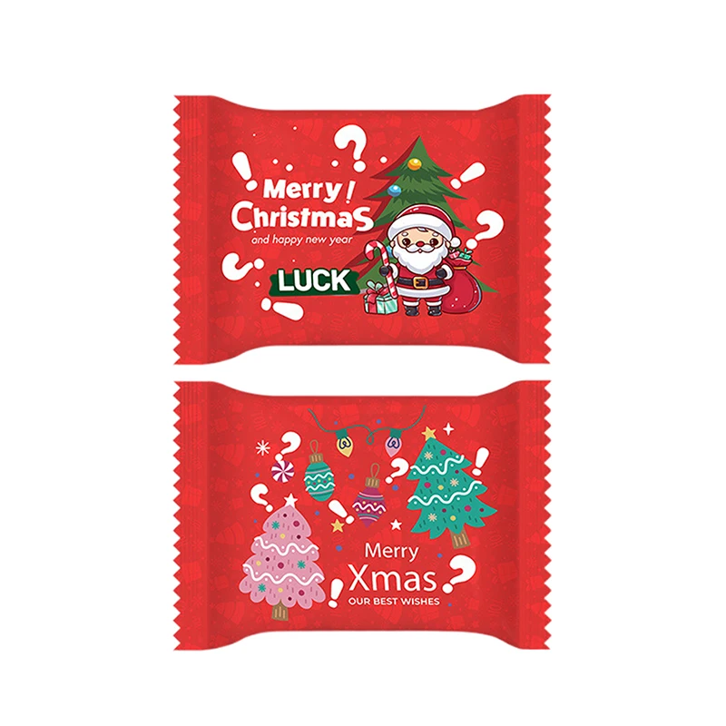 100Pcs Christmas Hot Seal Candy Bags For Handmade Candy Nougat Biscuit Packaging XmasNew Year Party Decoration