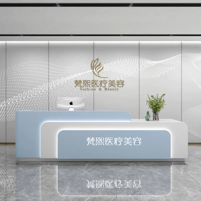 Design Boutique Front Desk Reception Counter Barber Classic Business Reception Desks Beauty Salon Mostrador Recepcion Furniture #4